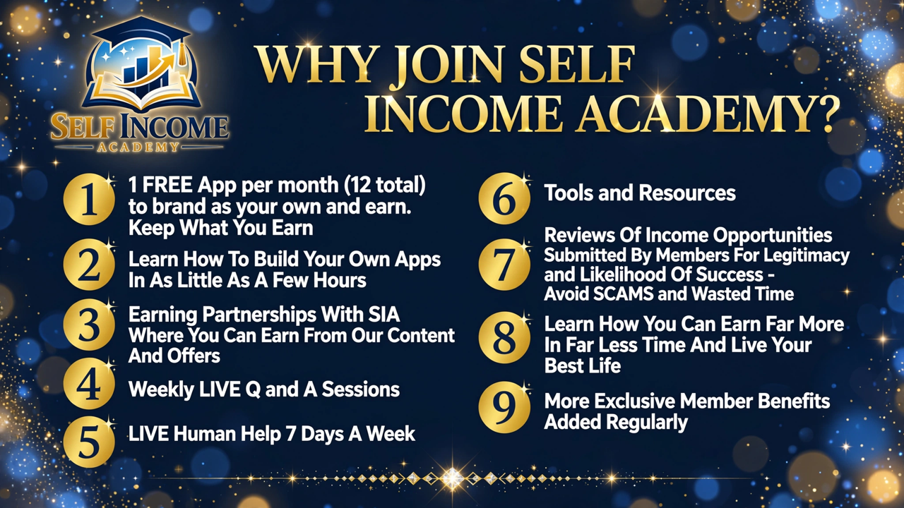Self Income Academy presentation slide 2